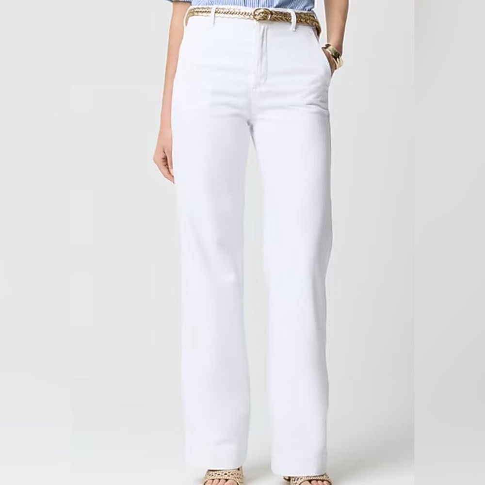 J. Crew White Wide-Leg Jeans
